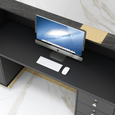 Lada recepcyjna Stone Design Noir Gold Comfort - 180 cm szerokości