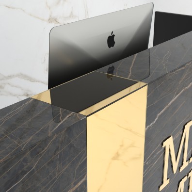 Lada recepcyjna Stone Design Noir Gold Comfort - 180 cm szerokości