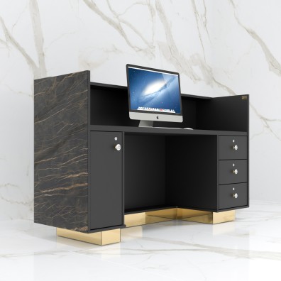 Lada recepcyjna Stone Design Noir Gold Comfort - 180 cm szerokości