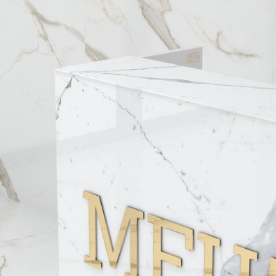 Reception desk STONE DESIGN Calacatta Standard - width 100 cm