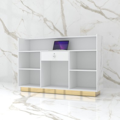 Reception desk STONE DESIGN Calacatta Standard - width 180 cm