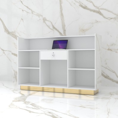 Reception desk STONE DESIGN Carrara Gold Standard - width 180 cm