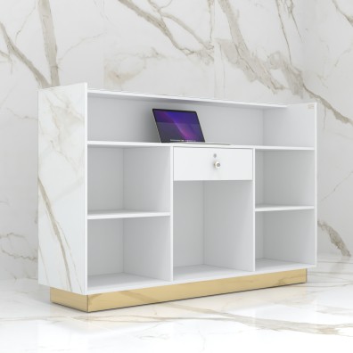 Reception desk STONE DESIGN Carrara Gold Standard - width 180 cm