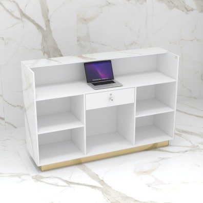 Reception desk STONE DESIGN Carrara Gold Standard - width 180 cm