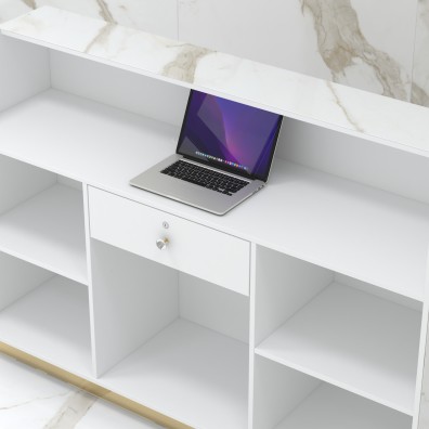 Reception desk STONE DESIGN Carrara Gold Standard - width 180 cm