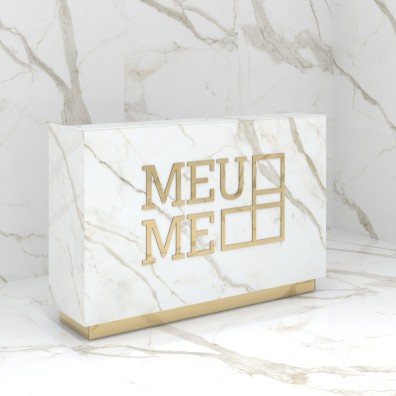 Reception desk STONE DESIGN Carrara Gold Standard - width 180 cm