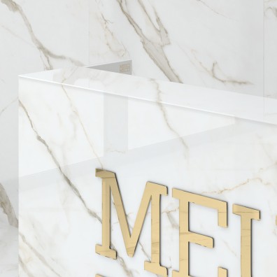 Reception desk STONE DESIGN Carrara Gold Standard - width 180 cm