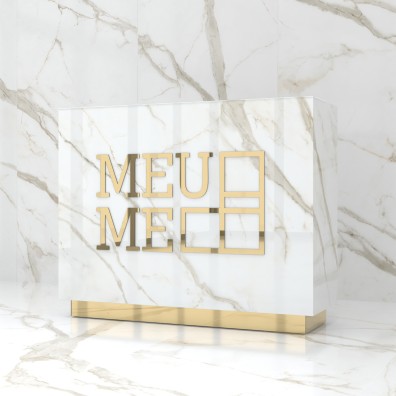 Reception desk STONE DESIGN Carrara Gold Standard - width 150 cm