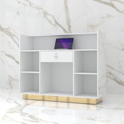 Reception desk STONE DESIGN Carrara Gold Standard - width 150 cm