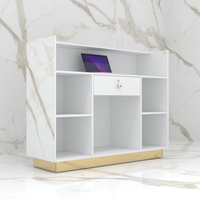 Reception desk STONE DESIGN Carrara Gold Standard - width 150 cm