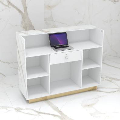 Reception desk STONE DESIGN Carrara Gold Standard - width 150 cm