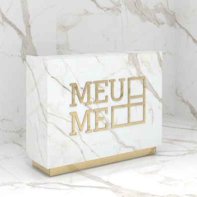 Reception desk STONE DESIGN Carrara Gold Standard - width 150 cm