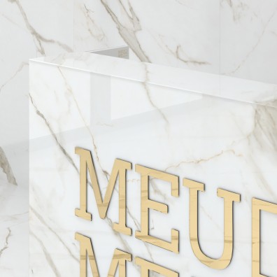 Reception desk STONE DESIGN Carrara Gold Standard - width 150 cm