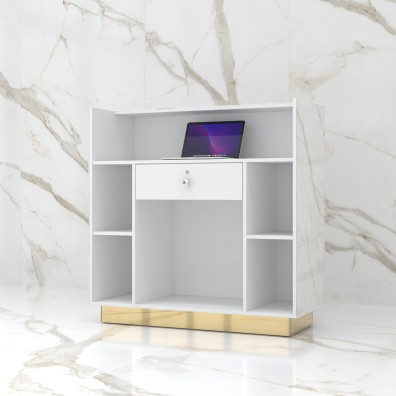 Reception desk STONE DESIGN Carrara Gold Standard - width 120 cm