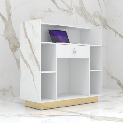 Reception desk STONE DESIGN Carrara Gold Standard - width 120 cm