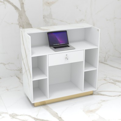 Reception desk STONE DESIGN Carrara Gold Standard - width 120 cm