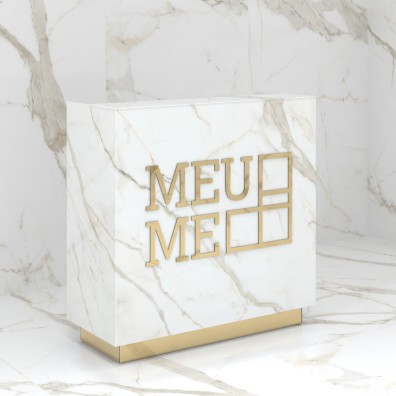 Reception desk STONE DESIGN Carrara Gold Standard - width 120 cm