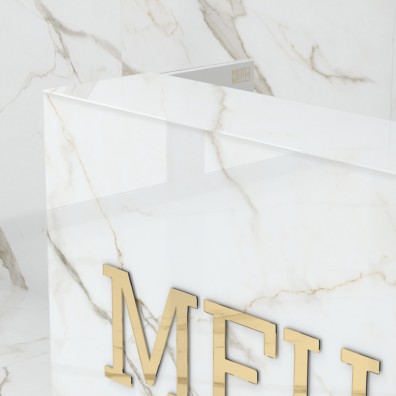 Reception desk STONE DESIGN Carrara Gold Standard - width 120 cm