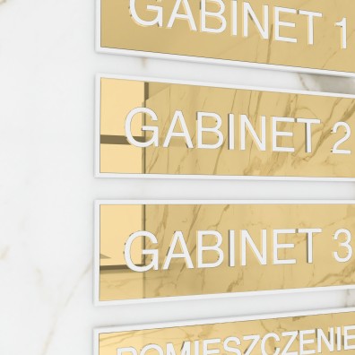 Tabliczka na drzwi GOLD LUX WHITE - Gabinet 1