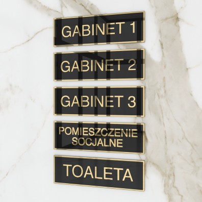 copy of Plaques door GOLD LUX White - Set of 5