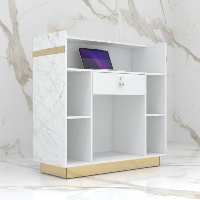 Reception desk STONE DESIGN Bianco Standard - width 120 cm