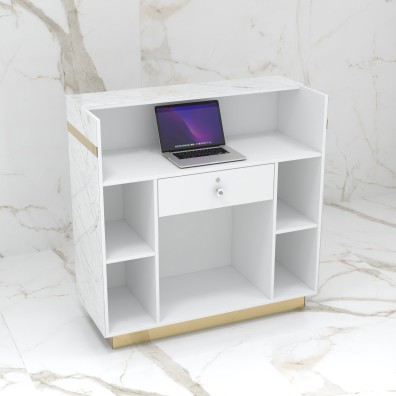 Reception desk STONE DESIGN Bianco Standard - width 120 cm