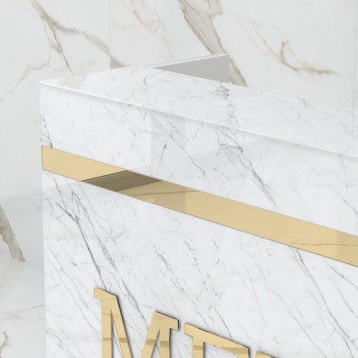 Reception desk STONE DESIGN Bianco Standard - width 120 cm