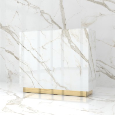 Lada recepcyjna STONE DESIGN Carrara Gold Standard - 140 cm szerokości