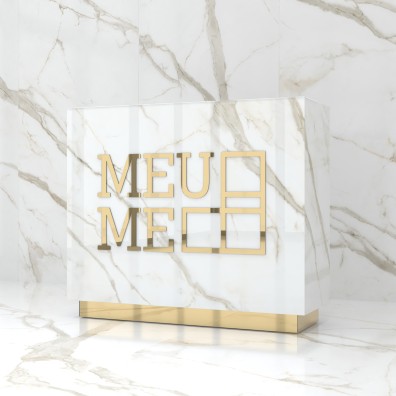 copy of Reception desk STONE DESIGN Carrara Gold Standard - width 140 cm